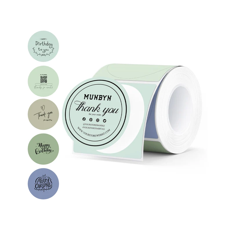 MUNBYN 2" Morandi Rundetiketten für Produkt und Verpackung