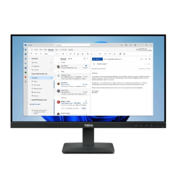 Monitor Lenovo ThinkVision S24-4e - 23.8" FHD IPS - 1920x1080 - 100Hz - HDMI/VGA - VESA - Negro