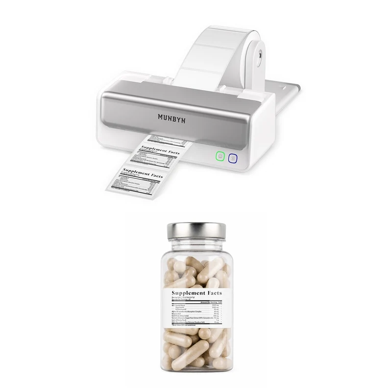 MUNBYN RealWriter 405B Bluetooth Drucker & Rechteck Etiketten Supplement Profi Set