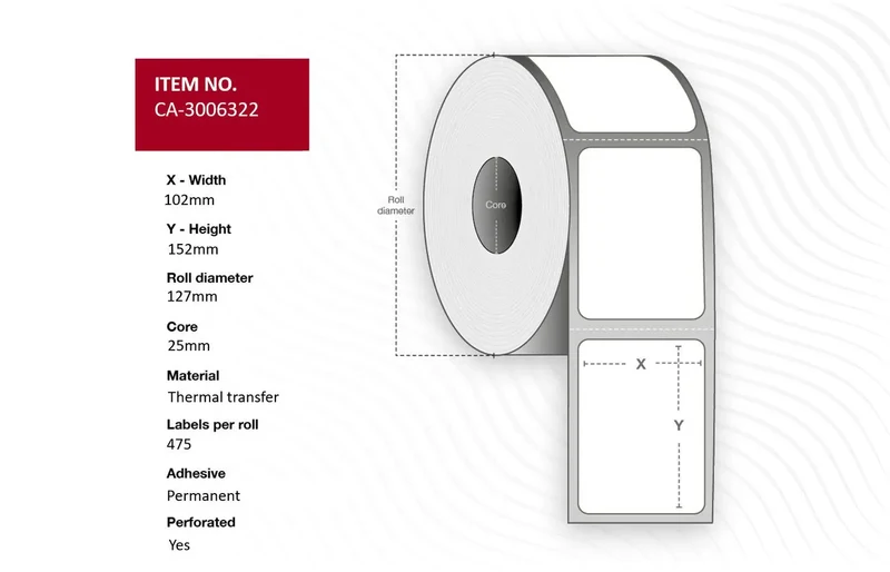 Capture Thermal Transfer Labels 102 x 152mm