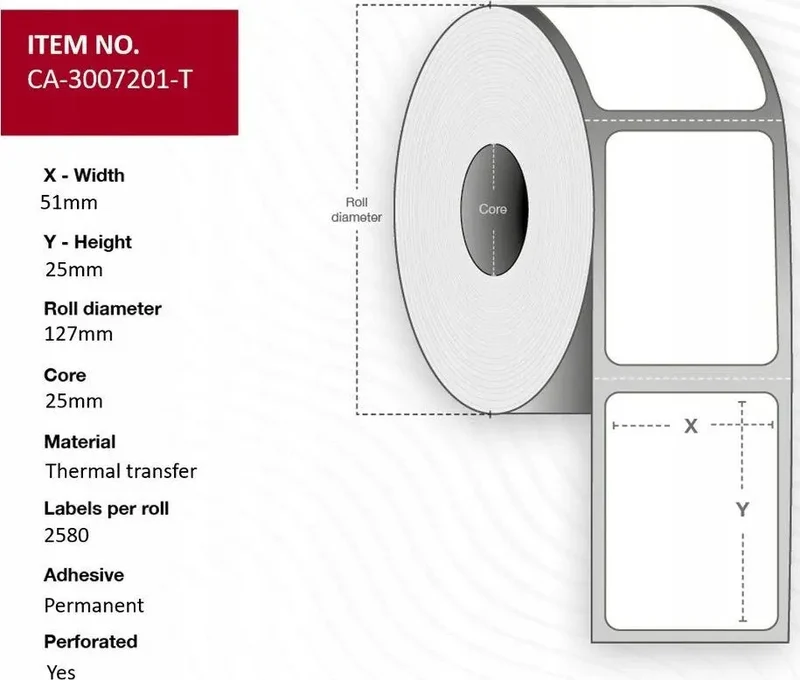 Capture Thermal Transfer Labels 51 x 25mm