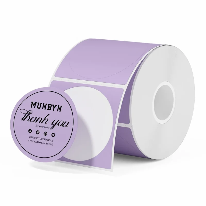 MUNBYN 2" runde Thermoetiketten für Produkt, Logo und Mehrzweck-Aufkleber