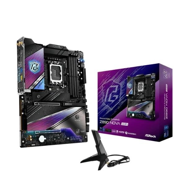 Tarjeta Madre ASRock Z890 Nova WiFi Phantom Gaming - LGA1851 - DDR5 9600+ - PCIe 5.0 - WiFi 7 - ATX