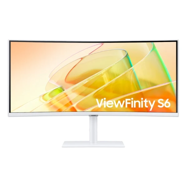 Monitor Samsung ViewFinity S6 34" Curvo - UWQHD 3440x1440 - 100Hz - VA - USB-C - HDMI - S65TC - Blanco
