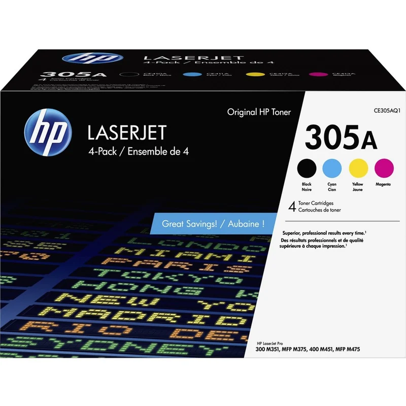 Tóner HP 305A (CE305AQ1) Black,Cyan,Magenta,Yellow