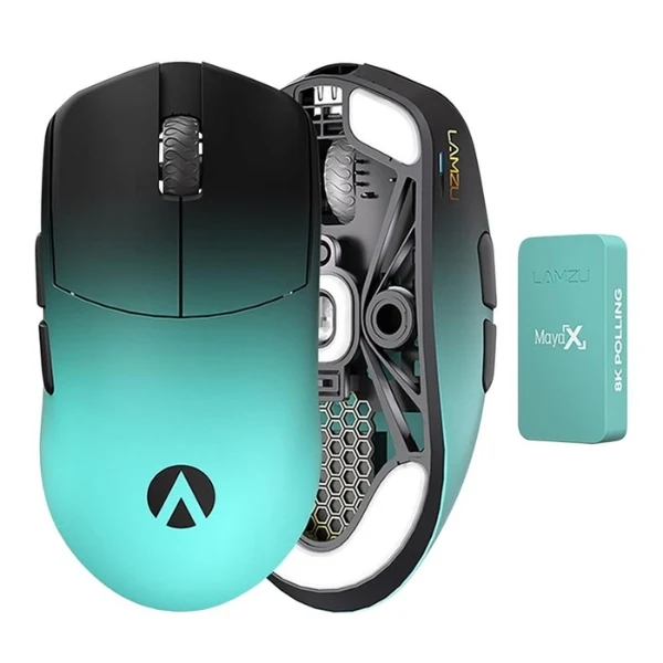 Mouse gaming inalámbrico Lamzu Maya X Aimlabs Blue 30000 DPI con sensor Pixart 3950 - MAYA X AIMLABS - Azul