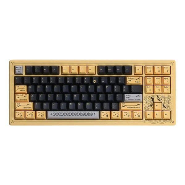 Teclado gaming mecánico Drop CSTM80 Harry Potter Hufflepuff TKL con switches Gateron Yellow - MDX-38218-3 - Amarillo