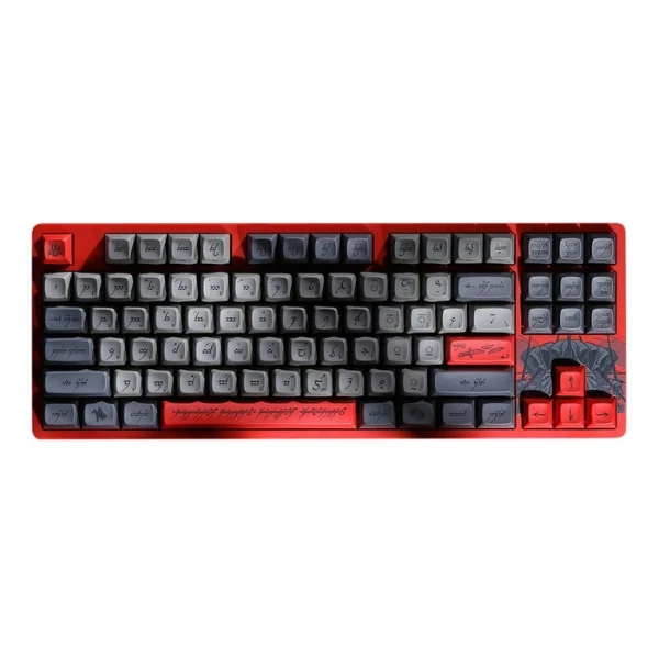 Teclado gaming mecánico Drop The Lord of the Rings Ringwraith TKL con switches Holy Panda X - MDX-37875-2 - Rojo