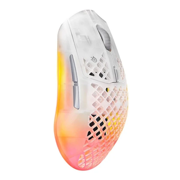 Mouse gaming inalámbrico SteelSeries Aerox 3 Wireless Gen 2 Ghost RGB 26000 DPI con polling 4000Hz - 62715 - Blanco