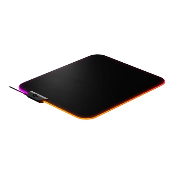 Mouse pad gaming SteelSeries QcK Prism Cloth Medium RGB de tela microtejida - 63825 - Negro