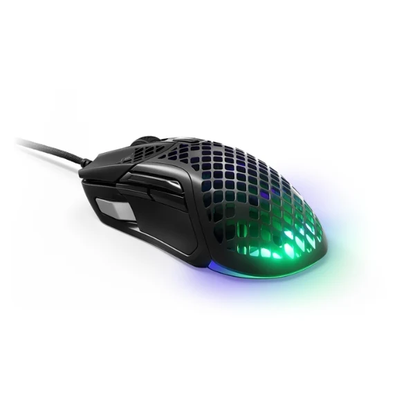 Mouse gaming cableado SteelSeries Aerox 5 Wired RGB ultraligero 18000 DPI con 9 botones - 62401 - Negro