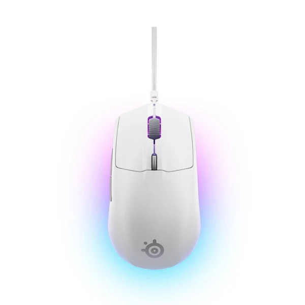 Mouse gaming cableado SteelSeries Rival 3 Gen 2 White RGB 8500 DPI con sensor TrueMove Core - 62703 - Blanco