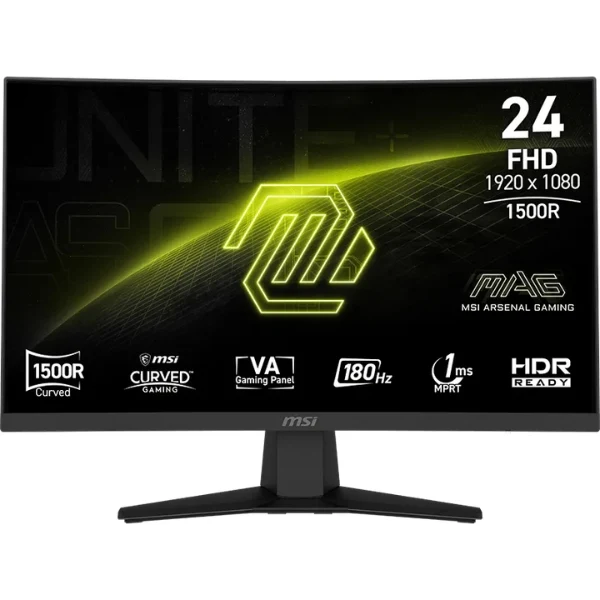 Monitor MSI MAG 244C Gaming Curvo 24" - Full HD 180Hz - VA - 1ms MPRT - HDMI/DisplayPort - 9S6-3BB31H-030