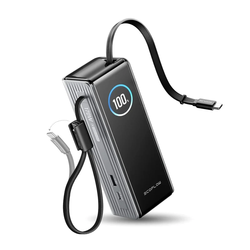 Power Bank EcoFlow RAPID, 25000 mAh, Carga 100 W, Silver