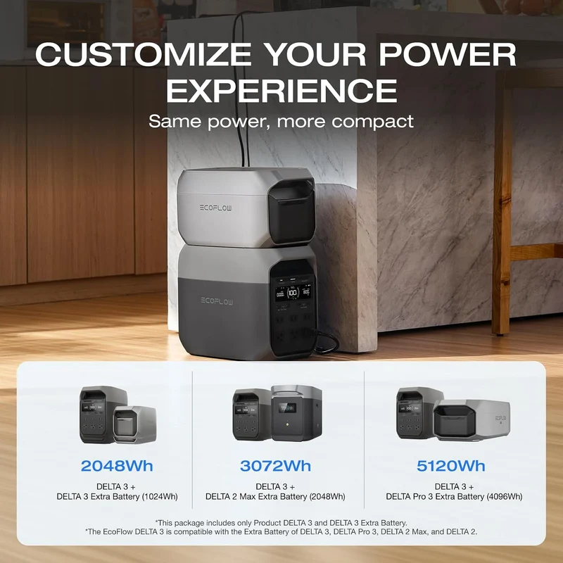 Batería de Expansión EcoFlow DELTA 3, 2048 Wh, con Extra