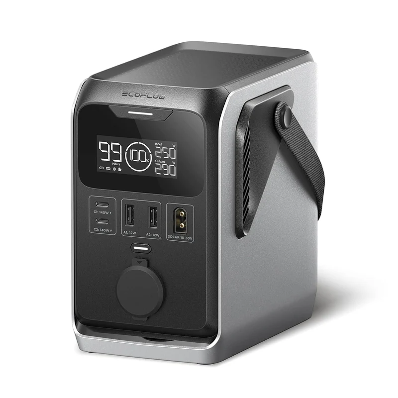 Power Bank EcoFlow TRAIL, Carga 300 W, Negro y Gris
