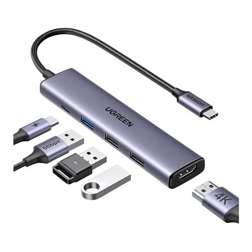Hub USB UGreen 4K HDMI y 3 Puertos USB-A con Carga PD
