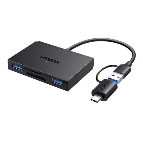 Lector de Tarjetas UGreen SD/TF con 2 Puertos USB-A y USB-A/C