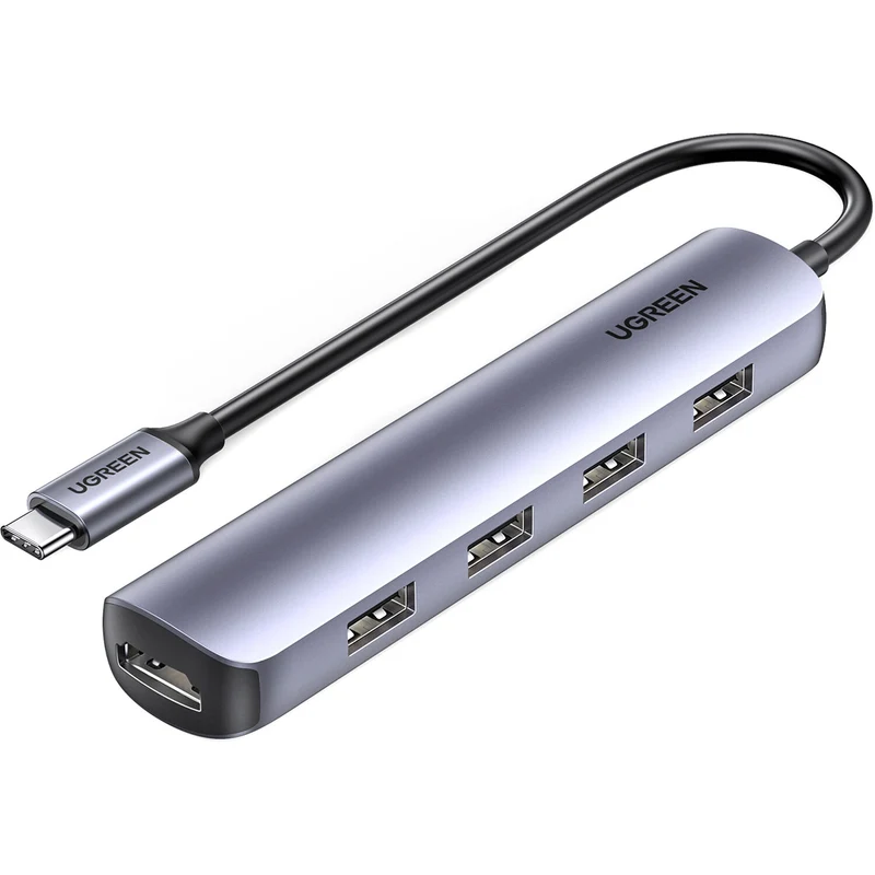 Hub USB UGREEN 5 en 1 USB-C con 4 Puertos USB-A y HDMI 4K