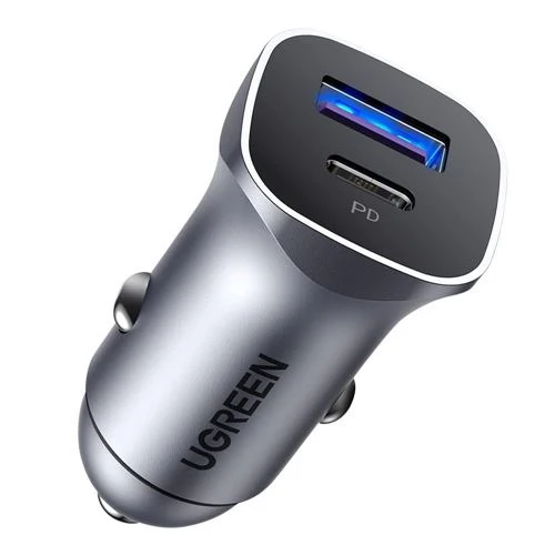 Cargador de Auto UGreen 52.5W USB-C y USB-A Doble Puerto