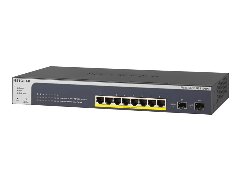 Transceptor de Red Netgear ProSAFE 8-Port PoE+ Gigabit Smart Managed Switch