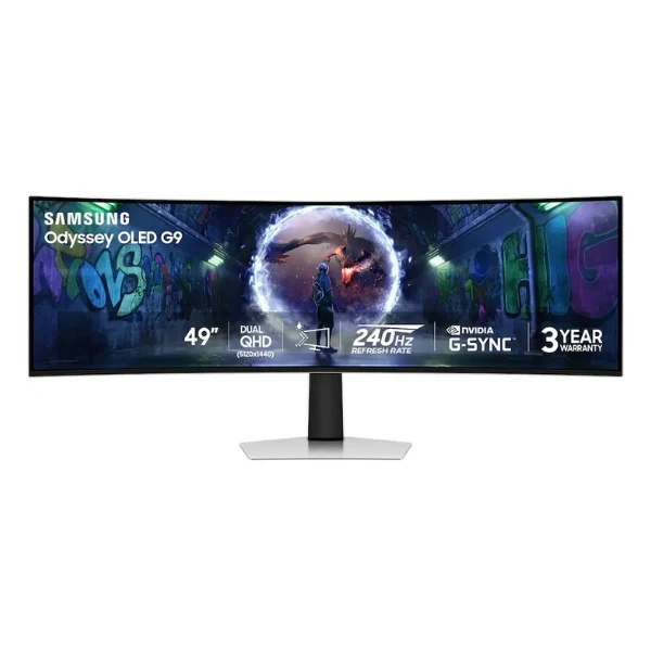 Monitor Samsung Odyssey OLED G9 G93SD LS49DG934SNXGO - 49" Curvo Dual QHD - (5120 x 1440) OLED - 240 Hz - Silver