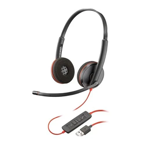 Audífonos Poly Blackwire 3220 USB On-Ear Headset Negro