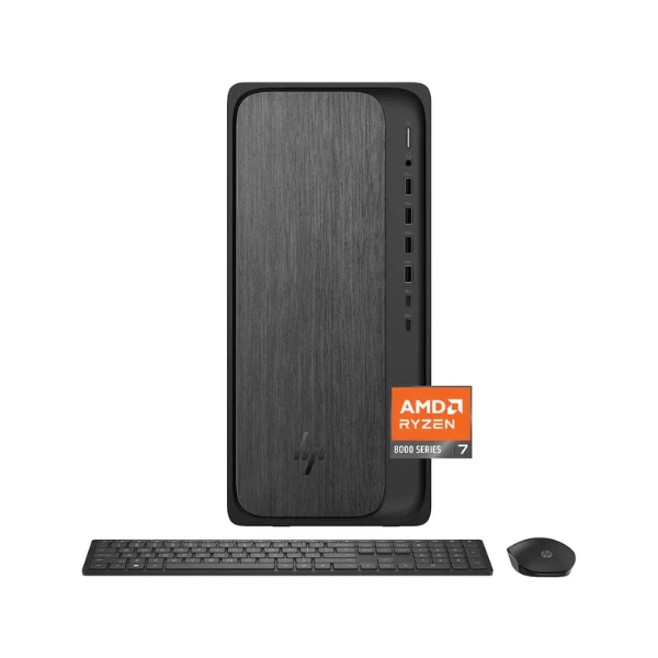 Computador HP OmniDesk AMD Ryzen 7 8700G (5.1 GHz) - 16 GB DDR5 - 1 TB NVMe M.2 - AMD Radeon 780M - 280 W - Win 11 Home - Gray Wood