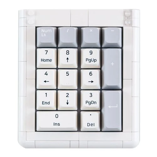 Teclado Numerico KBDcraft 01 Addams Brick-Built Full Kit, Blanco