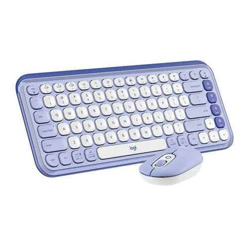 Teclado Mecanico Inalambrico Logitech POP Keys con Teclas Emoji, Lila y Blanco