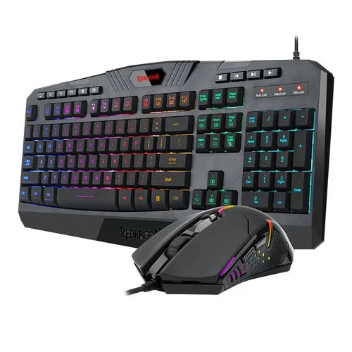 Combo Teclado y Mouse Gaming Redragon S101 Membrana Negro