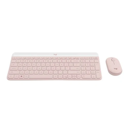 Combo Teclado y Mouse Inalámbrico Logitech MK470 Slim Rosa