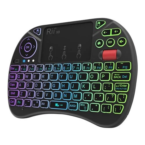 Teclado Inalámbrico Mini Riitek X8 con Touchpad RGB Negro