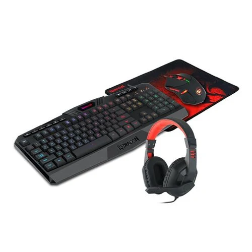 Combo Gaming Teclado y Mouse Redragon S101 RGB con Headset y Mousepad Negro