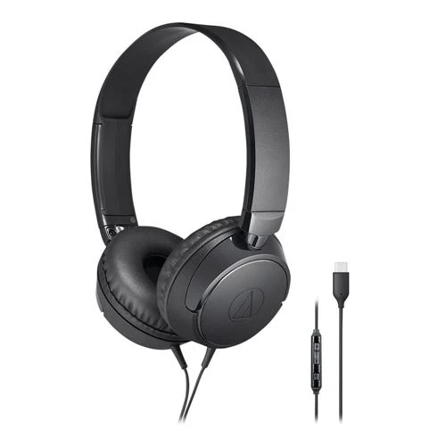 Audífonos Audio-Technica ATH-S120C USB Type C On Ear Headphones Negro