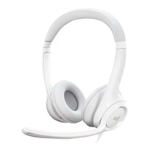 Audífonos Logitech H390 USB Wired Headset Blanco