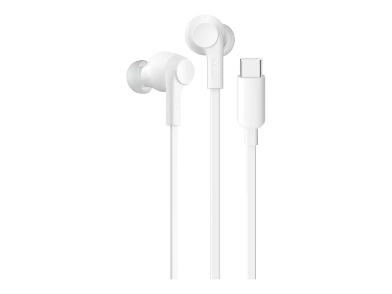 Audífonos Belkin Wired USB-C In-Ear Earbuds w/ Mic, White