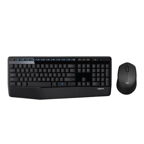Combo Teclado y Mouse Inalámbrico Logitech MK345 Negro con Reposamuñecas