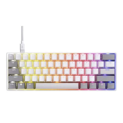Teclado Gaming Magnético Hall Effect Corsair Clipper Pro Mini 60 Rapid Trigger IP57 Blanco