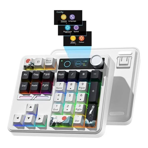 Teclado Gaming Inalámbrico Womier SK30 Mini 30% RGB Compacto Blanco
