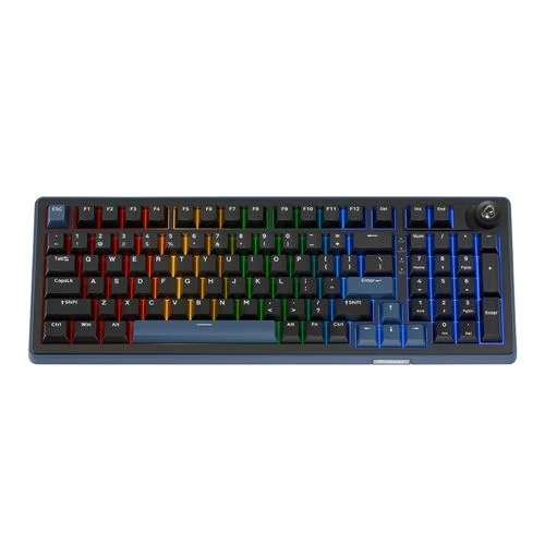 Teclado Gaming Mecánico Inalámbrico Ducky OK-M 98% Gasket Hot-Swappable RGB Negro-Azul
