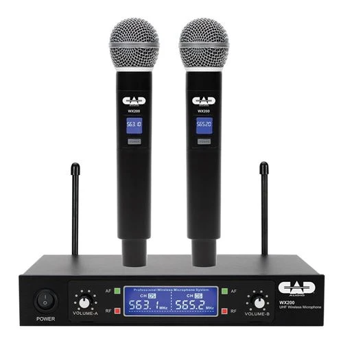 Micrófono CAD Audio AMS-WX200 UHF Wireless Dual Unidirectional Dynamic Handheld Microphone System