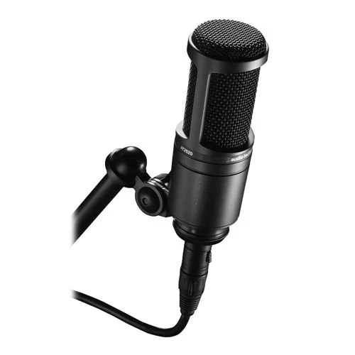 Micrófono Audio-Technica AT2020 Cardioid Condenser Studio XLR Microphone (Black) Ideal for Project/Home Studio Applications Negro