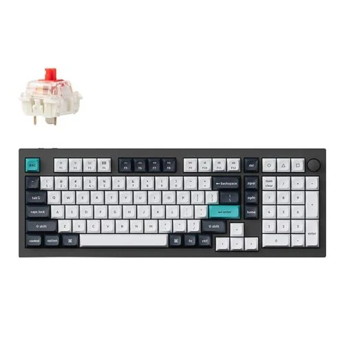 Teclado Keychron Q5 Max Swappable RGB Backlight Red Switch Knob Version Negro
