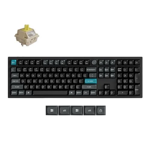 Teclado Keychron Q6 Ultra 8K Swappable RGB Backlight Banana Switch Knob Version Negro