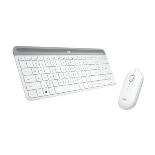 Teclado Logitech Slim Wireless Keyboard and Mouse Combo MK470 (White) Blanco