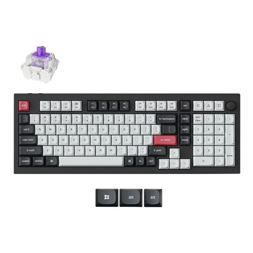 Teclado Keychron Q5 HE Gaming Keyboard Swappable RGB Backlight Nebula Switch Knob Version Negro