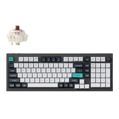 Teclado Keychron Q5 Max Swappable RGB Backlight Gateron Jupiter Brown Switche Knob Version Negro