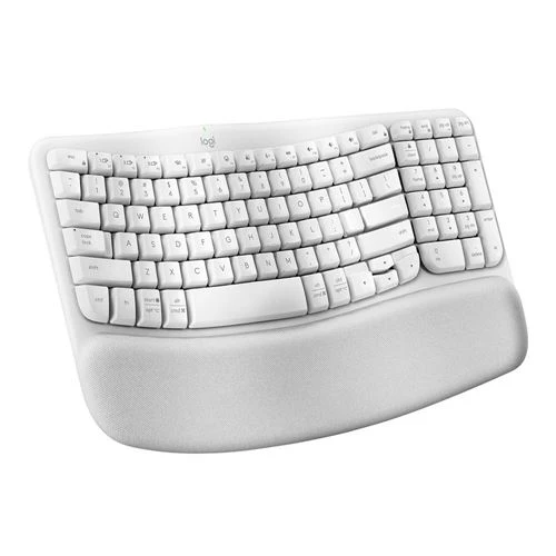 Teclado Logitech Wave Keys Ergonomic Wireless Keyboard Blanco