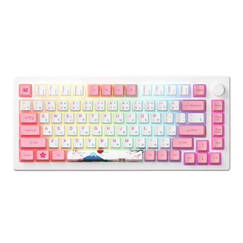 Teclado Akko MOD007B PC Tokyo Wireless Keyboard Kailh Sakura Pink Magnetic Switch Rosa